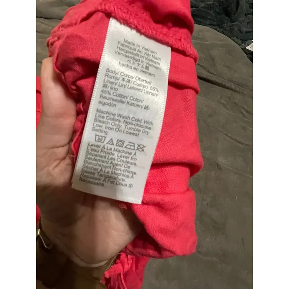 NWT J.Crew Size 22 Mercantile Women Drawstring Pant Pink Guava Plus Size Linen - Picture 10 of 10